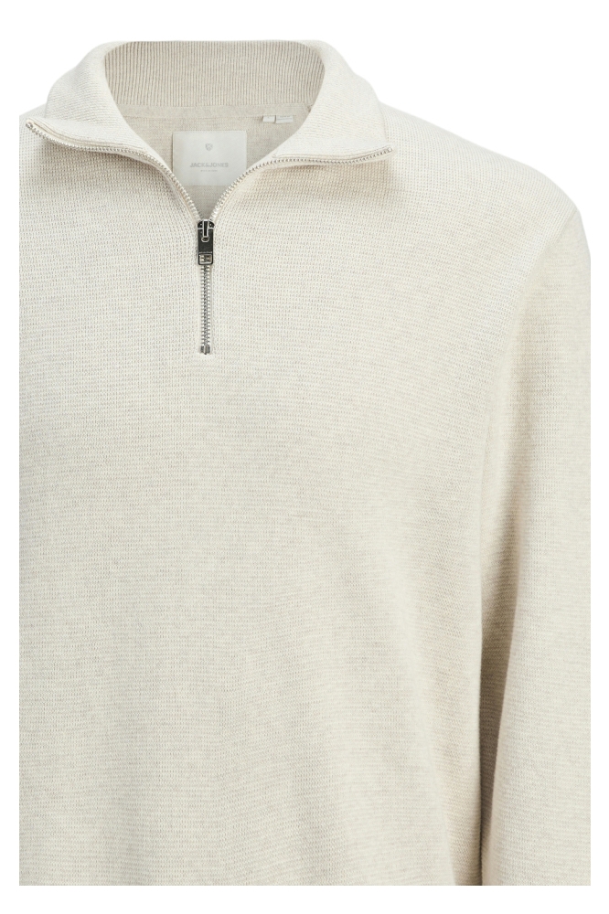 JPRBLAMILANO STITCH KNIT HALF ZIP S 12259664 CLOUD DANCER/MELANGE